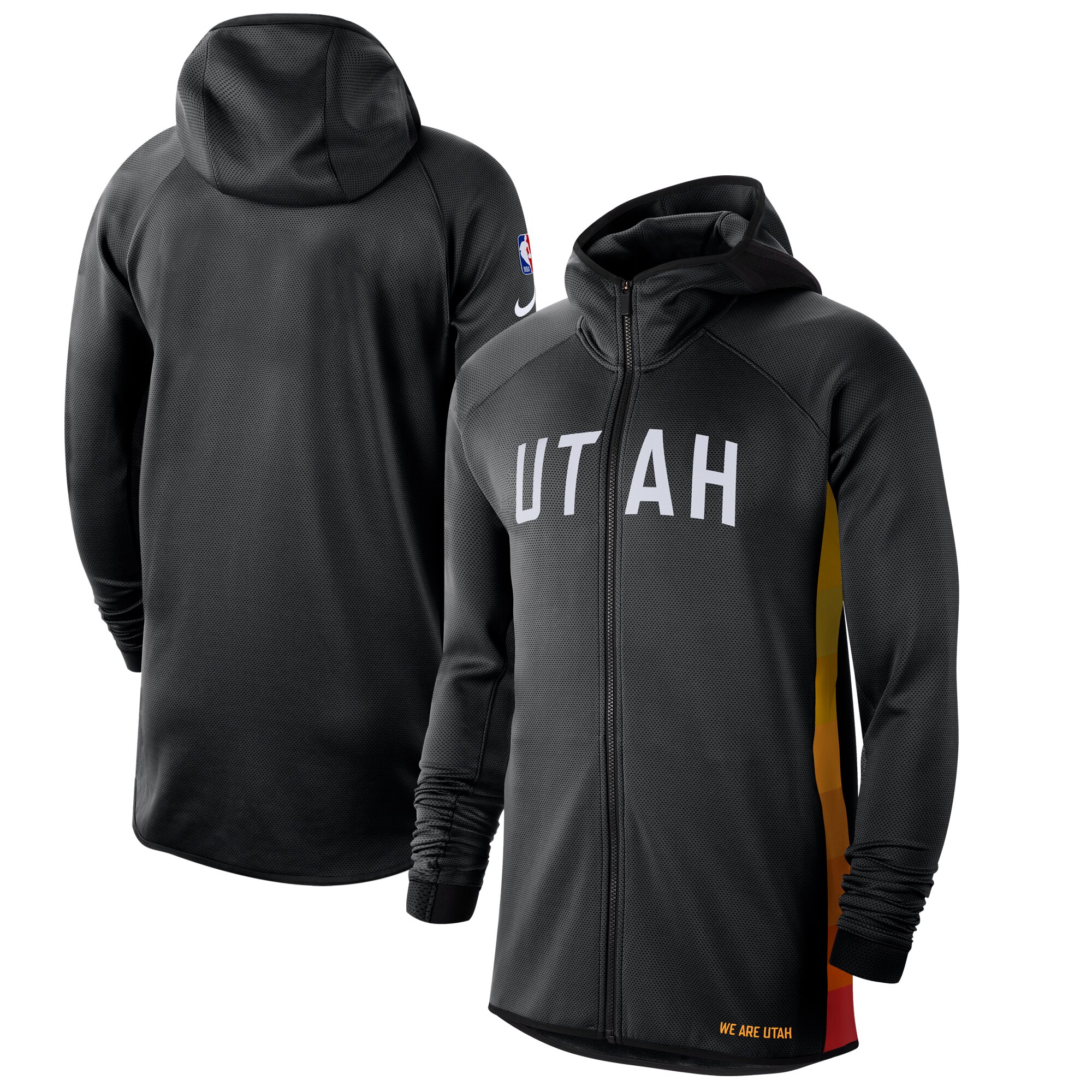 Cheap Men Nike Utah Jazz BlackWhite 201920 Earned Edition Showtime FullZip Performance Hoodie